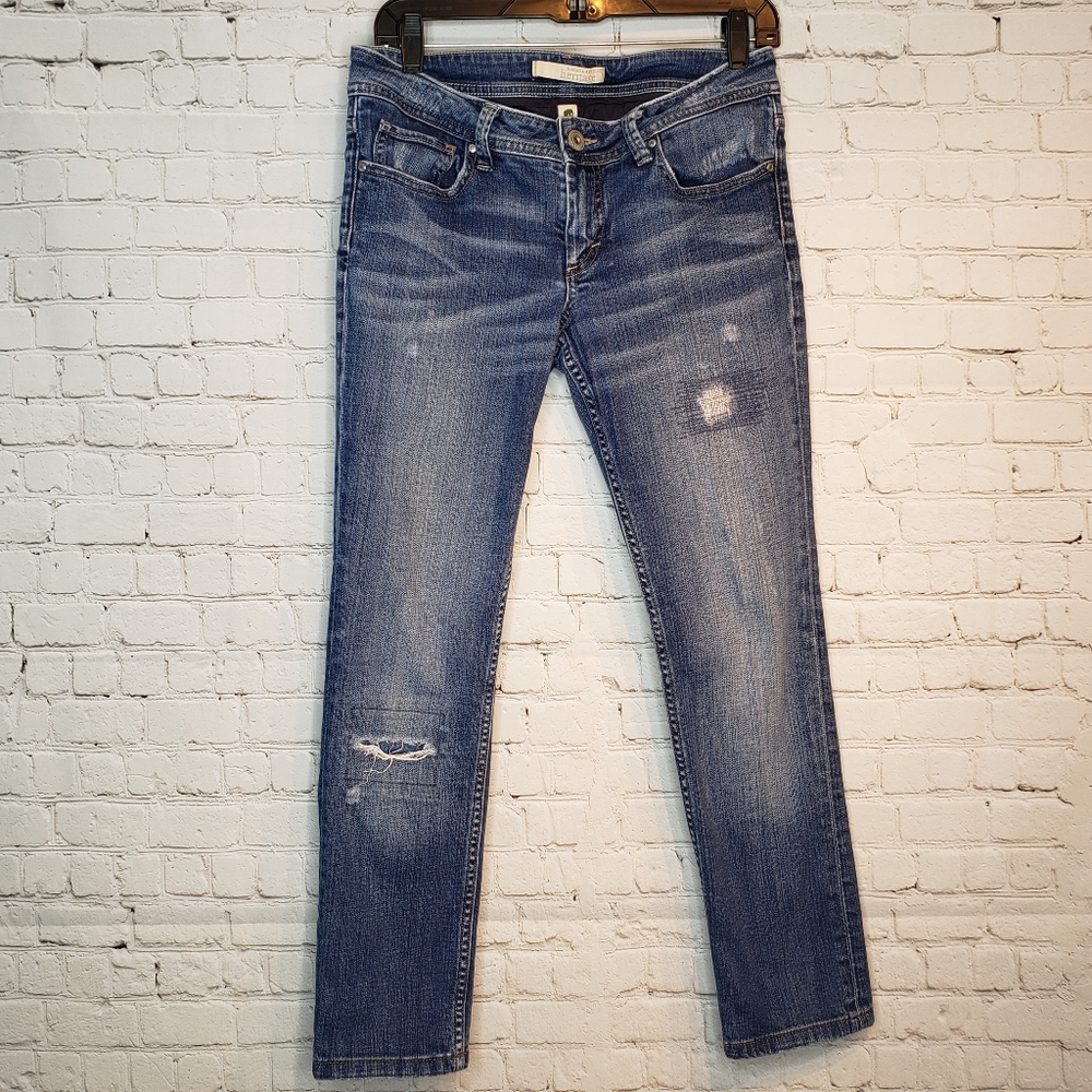 Banana Republic Women's Distressed Medium Blue Jeans